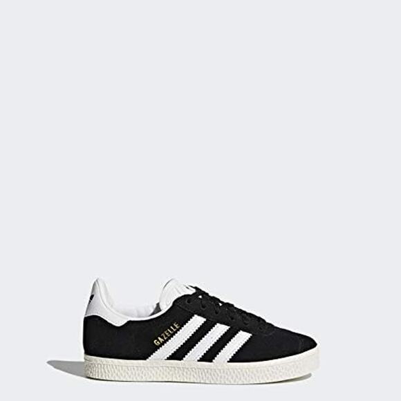 NWT Adidas Unisex Originals Kids Gazelle Black/White/Gold-SZ 4 Big Kid - Picture 5 of 7